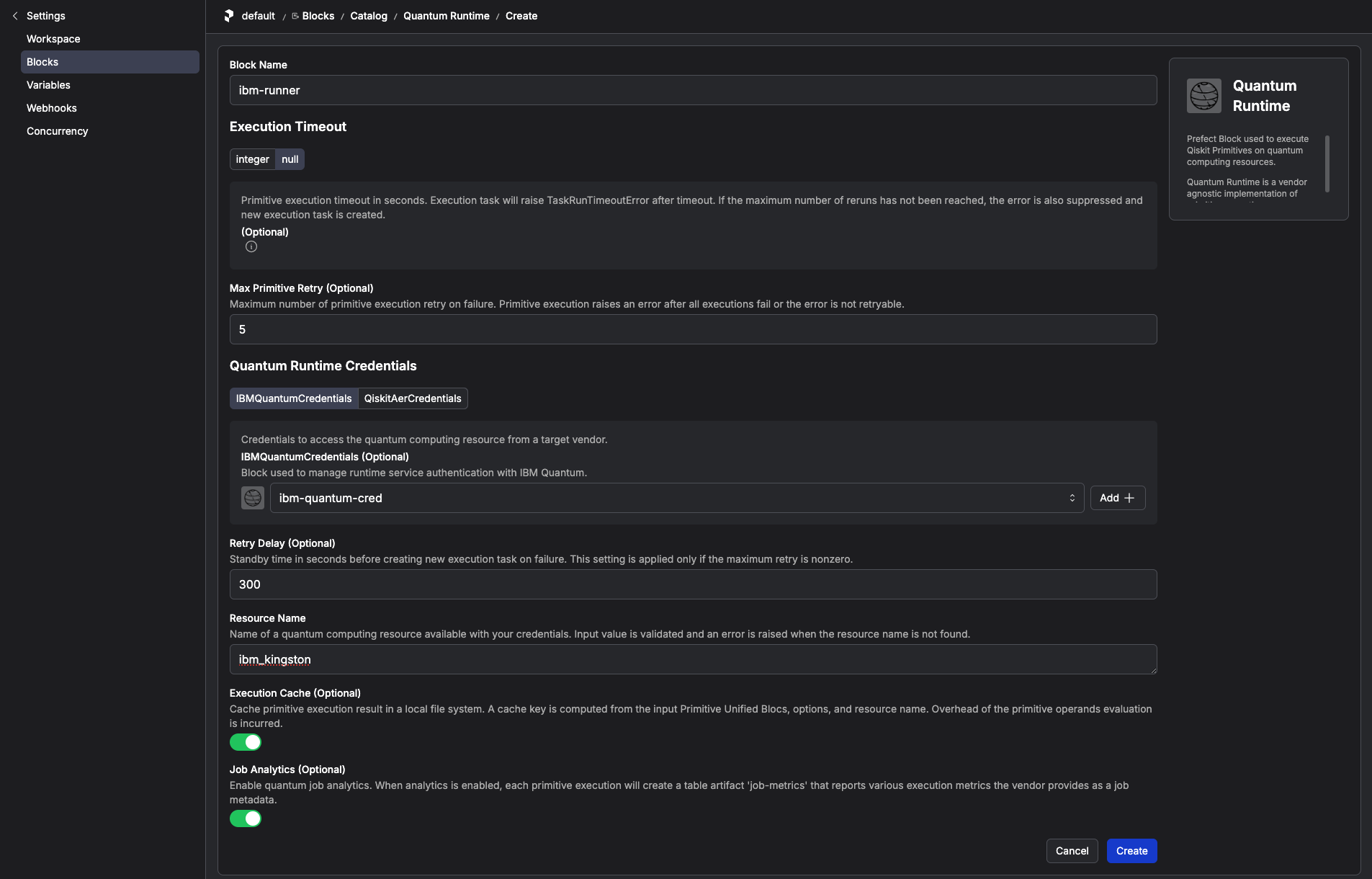 Setup Quantum Runtime